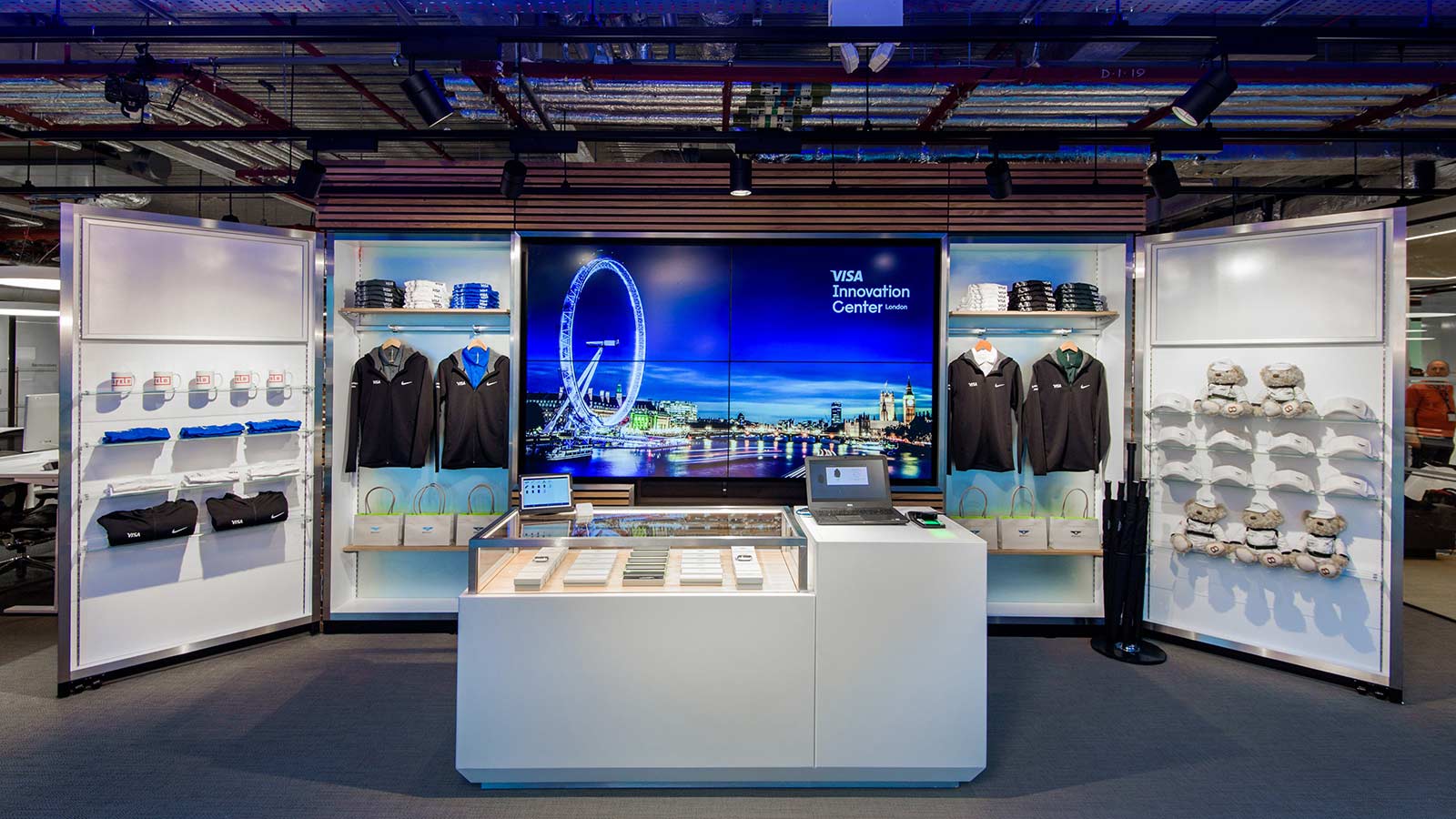 Visa London Innovation Center retail space showcasing multiple solutions for the payment ecosystem.